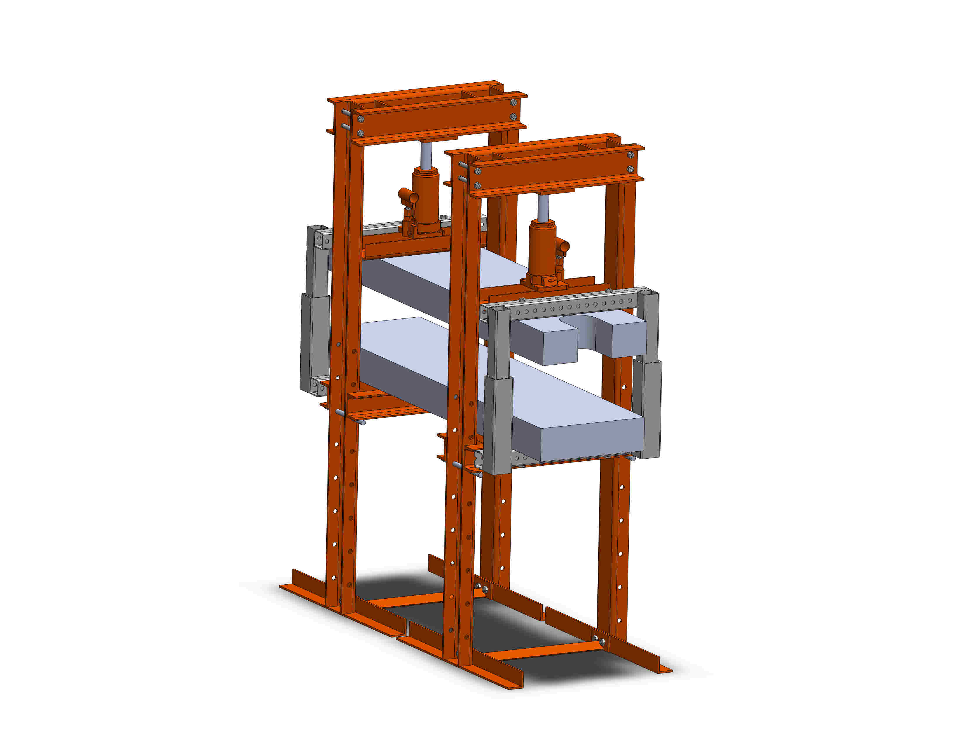 SolidWorks model of a complete presses and alignment system
